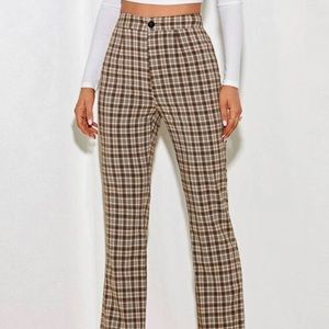 Tartan straight leg pants